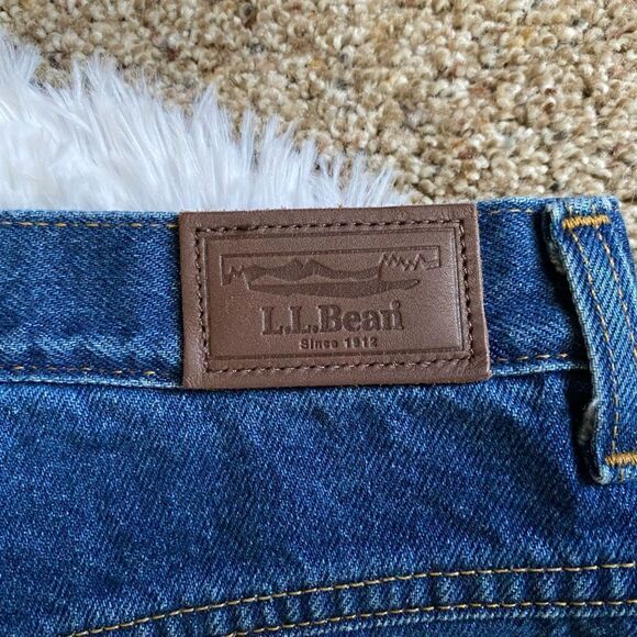 L.L. Bean Double L Relaxed Fit Fleece Lined Jeans Women’s Size 12 - Picture 7 of 9